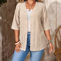 Womens Minimalist Hollow-out Cardigan In Solid Color - whimsywagon