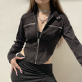 Chic Stand Collar Jacket | Tapered & Short Length