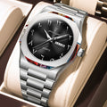 Minimalist Dual Date Watch for Men - Water-Resistant Everyday Quartz Watch