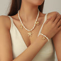 Seashell and Starfish Jewelry Set - Haima Shell Necklace & Bracelet for Women