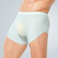 Men's Ice Silk Seamless Panties by cj, close-up of smooth, 3D contoured fabric with a comfortable fit.