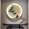 3D Illuminated Wall Art - Circular Landscape Relief Mural with Integrated LED Lighting, Modern Entryway & Living Room Decor