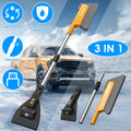 Car Snow Brush and Shovel, 3-in-1 Telescopic Ice Scraper with Light | Windshield Snow Removal Tool for Winter