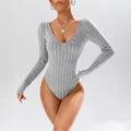 V-Neck Jumpsuit for Women - Slimming Long Sleeve Jumpsuit