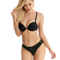 CJ front clasp bra with Y-shaped design, traditional push-up lingerie set featuring sexy, feminine details and supportive fit.