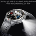 Outdoor Smartwatch with Compass & Flashlight - Large Battery, Sports Tracking & Calling