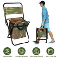 Foldable Fishing Chair with Cooler - Portable Outdoor Stool with Backrest & Handle - whimsywagon