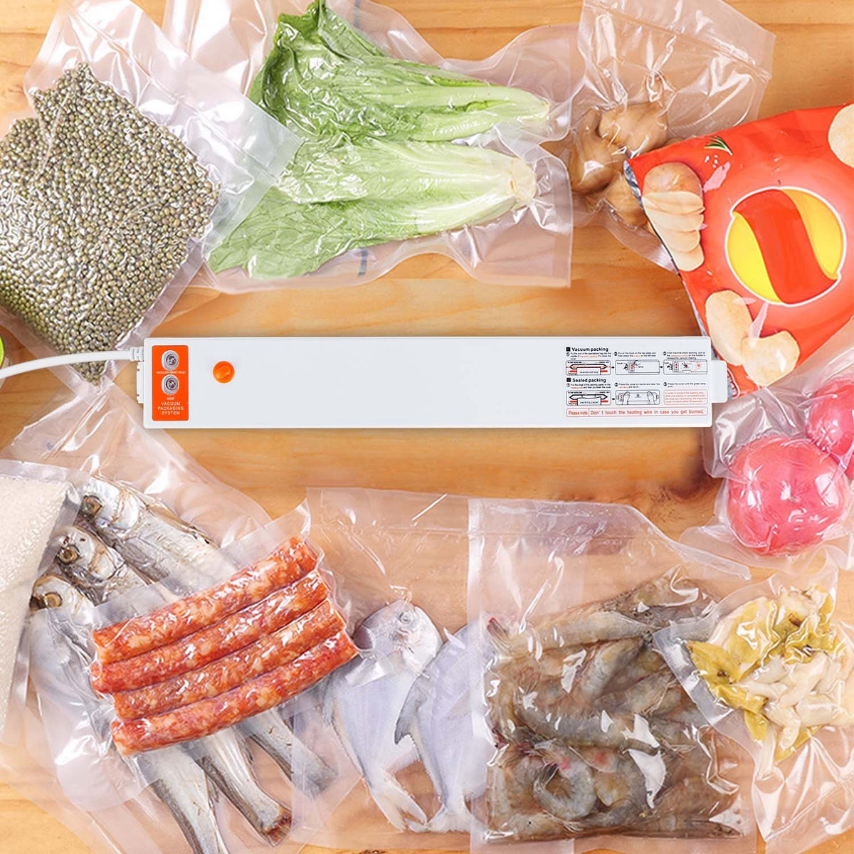 Food Vacuum Sealer Machine - Automatic Preserver for Fresh, Dry & Mois ...