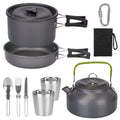Camping Cookware Set, 12-Piece Lightweight Aluminum Pot and Pan Set | Includes Utensils & Storage for Hiking Picnic