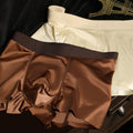 Black antibacterial mulberry silk boxer briefs with seamless waistband and high elasticity, designed for comfort and health by cj.