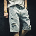 Ripped Fifth Pocket Jeans for Men - Distressed Denim Pants