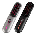 Cordless Negative Ion Hair Straightener - Rechargeable Brush with LCD Display - whimsywagon