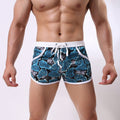 Printed men's beach Arro workout shorts by CJ with vibrant tropical pattern, lightweight fabric, and comfortable fit.
