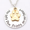 Dog Paw Print Necklace for Pet Lovers - Sterling Silver Memorial Jewelry