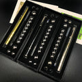 Black and gold magnetic fidget pen set with stylus ball pen, stress relief toy, in a funny gift box by CJ.