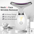 EMS microcurrent neck massager for thermal lifting and tightening, designed to reduce wrinkles and improve neck skin firmness.