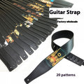 Printed Guitar Strap for Acoustic | Wide Padded Shoulder Strap with Adjustable Length