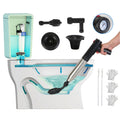 Electric toilet plunger by CJ with pressure display, designed to unclog toilets, sinks, and floor drains efficiently.