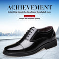 Black Business Formal Men’s Leather Shoes – Classic Slip-on Dress Shoes for Office & Events