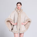 Fleece-Lined Cape Coat | Warm Shawl Collar with Faux Fur