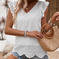V-neck Shoulder-tie Tank Top Sleeveless Blouse For Women - whimsywagon
