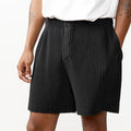 Draping Effect Elastic Waist Tie Hole Mesh Casual Pleated Shorts - whimsywagon