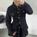 Womens American-Style Vintage Washed Denim Shirt Jacket - whimsywagon