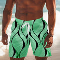 Mens Swim Trunks Beach Shorts With A Simple 3D Line Design  Perfect For Quick drying Summer Outdoor Activities - whimsywagon