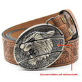 Trendy Engraved Buckle Belt - Printed Strap for Students, Punk & Casual Style