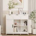 White Nightstand with Drawer and Shelf | Bedside Cabinet for Bedroom, Small Space Furniture