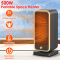 500W Portable Ceramic Heater - PTC Fast Heating for 320 Sq Ft | Overheat & Tip-Over Protection | For Home & Office Use - whimsywagon