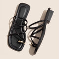 Summer New Women’s Casual Slippers – Versatile Fairy Style Toe-Covering Flat Sandals