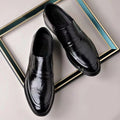 Men’s Soft Leather Slip-On Dress Shoes – Pointed Toe Formal Business & Wedding Groom Shoes