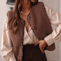 Women's Lambswool Vest - Cozy Cable Knit Sleeveless Sweater | Chic Layering Piece for Fall