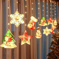 Painted Christmas Curtain Lights – Holiday Ambience LED Lights with Rubber-Covered Wire