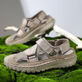 Men's breathable summer mesh sandals by CJ, featuring hollow design and casual style for all-match comfort and trendy look.