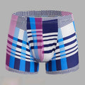 Ice Silk men's underwear by CJ featuring thin, printed summer boxers with a mid waist design.