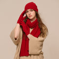 Cozy Winter Set for Women - 3-Piece Wool Scarf, Beanie, and Gloves