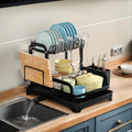 Multi-Functional 2-Tier Dish Rack - Complete Set with Utensil Holder, Bowl & Cutting Board Rack - whimsywagon