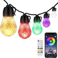 Smart Outdoor String Lights 52ft - APP Control, RGB Colors & Waterproof - whimsywagon