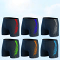 Men's quick-drying sports swimming trunks by CJ, high waist design, suitable for fitness and aquatic activities.