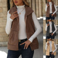 Cardigan Zipper Loose Pocket Double-Sided Fleece Vest - whimsywagon