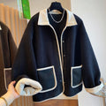 Lamb Wool Women's Loose Slimming Thickened Warm Plus Size Splicing Coat