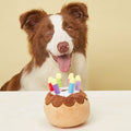 Plush Birthday Cake Dog Toy | Pet Celebration Toy with Candle
