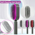 Air cushion massage hair brush with self-cleaning design, featuring soft bristles for gentle, healthy hair grooming.
