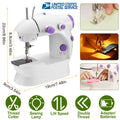 Electric sewing machine by cj with LED light, overlock foot, portable design, 2-speed control, and foot pedal for home sewing projects.