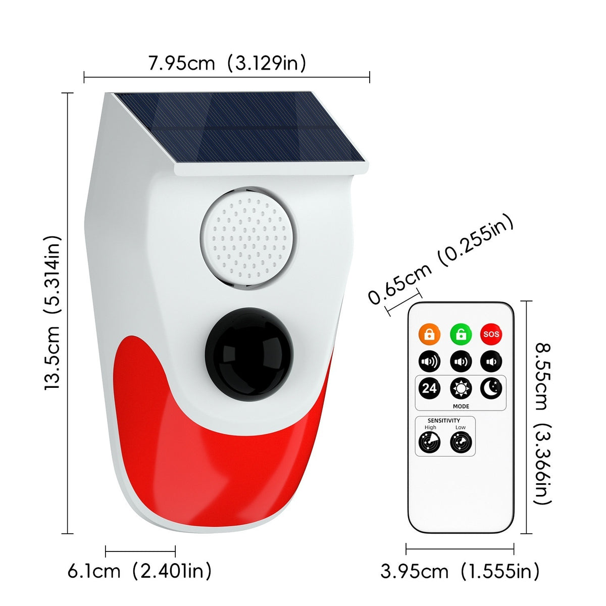 Solar Motion Sensor Alarm – Infrared Animal Repellent Warning Device w