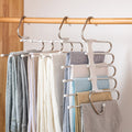 Space Saving Clothes Hanger | 5-in-1 Multi-Hanger for Closet Organization, Stainless Steel