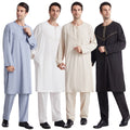 Men's Embroidered Robe - Lightweight Polyester, Kimono Style Loungewear