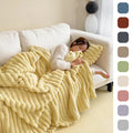 Double-Sided Velvet Blanket | Plush Faux Fur & Bubble Texture